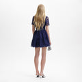 Navy Lace Embellished Mini Dress