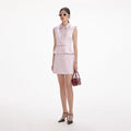 Pink Satin Tailored Mini Dress