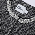 Black Herringbone Embellished Jacket