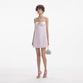 Pink Satin Diamante Mini Dress