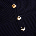 Navy Pointelle Knit Mini Dress