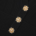 Black Fitted Pointelle Knit Top