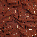 Brown Square Rhinestone Mesh Midi Dress