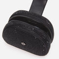 Black Rhinestone Top Handle Micro Bag