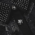 Black Lace Diamante Midi Dress