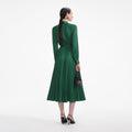 Green Satin Midi Dress