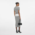 Grey Short Sleeve Knit Top