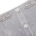 Grey Chenille Knit Crystal Trim Top