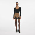 Brown Crystal Chainmail Mini Skirt