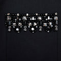 Black Taffeta Embellished Trim Mini Dress