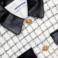 Check Boucle Fur Cuff Jacket