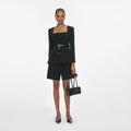 Black Tailored Crepe Playsuit