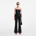 Black Taffeta Bandeau Jumpsuit