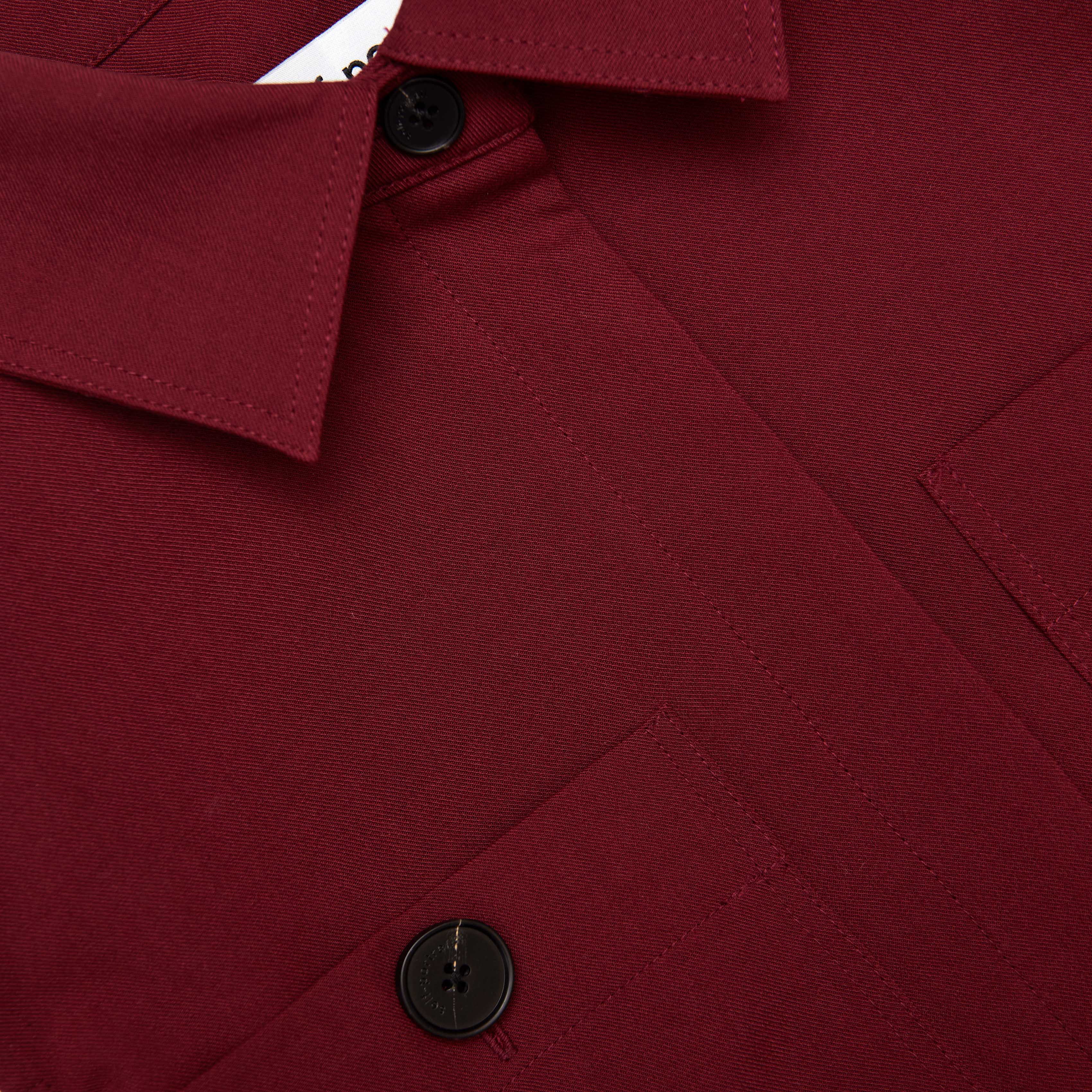 Burgundy Twill Belted Midi Dress