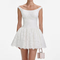 White Floral Lace Mini Dress