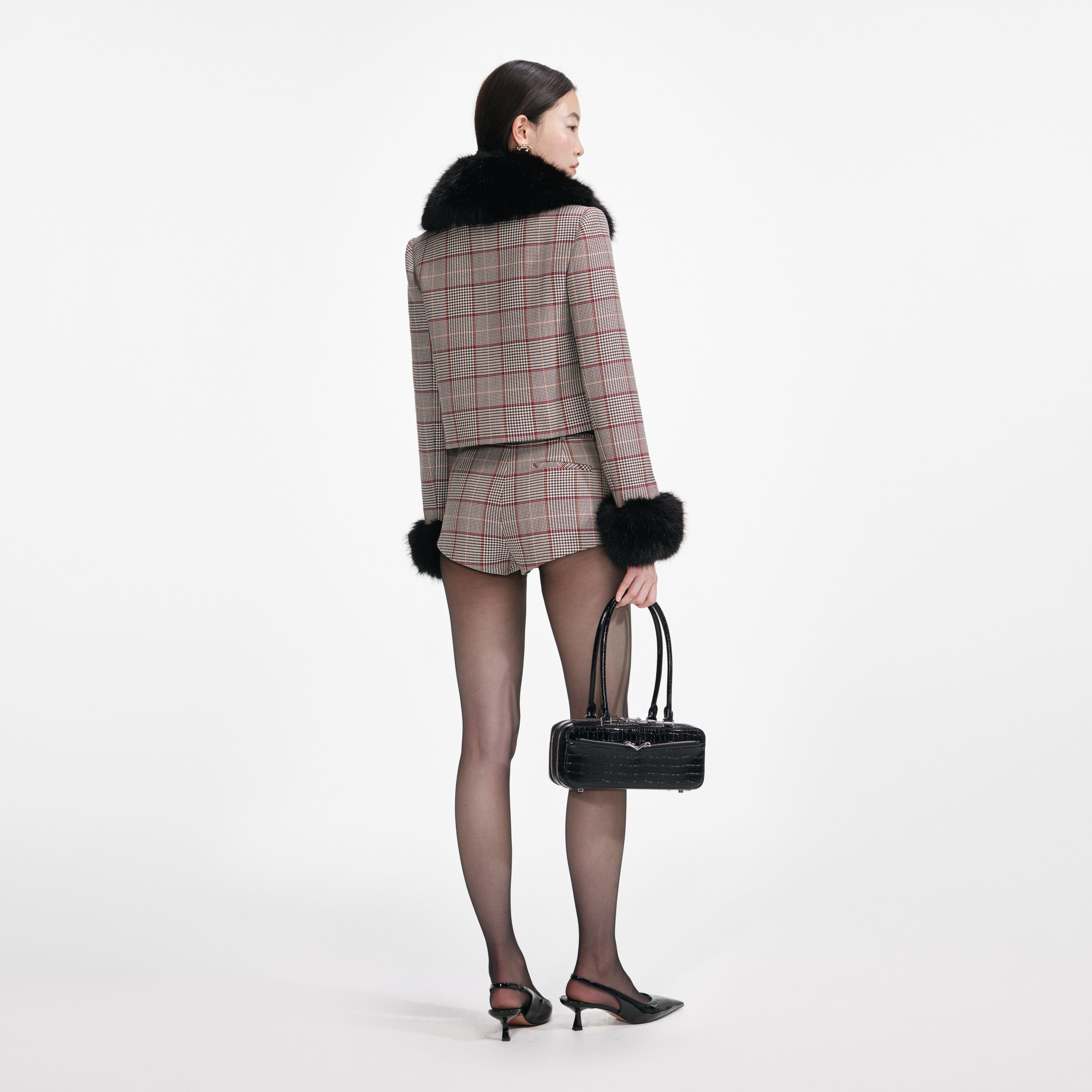 Brown Check Shorts