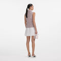 Pink Boucle Chiffon Mini Dress