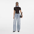 Light Blue Embellished Wide Leg Jeans