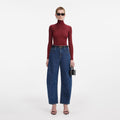 Burgundy Viscose Knit Top