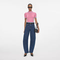 Pink Contrast Stripe Knit Top
