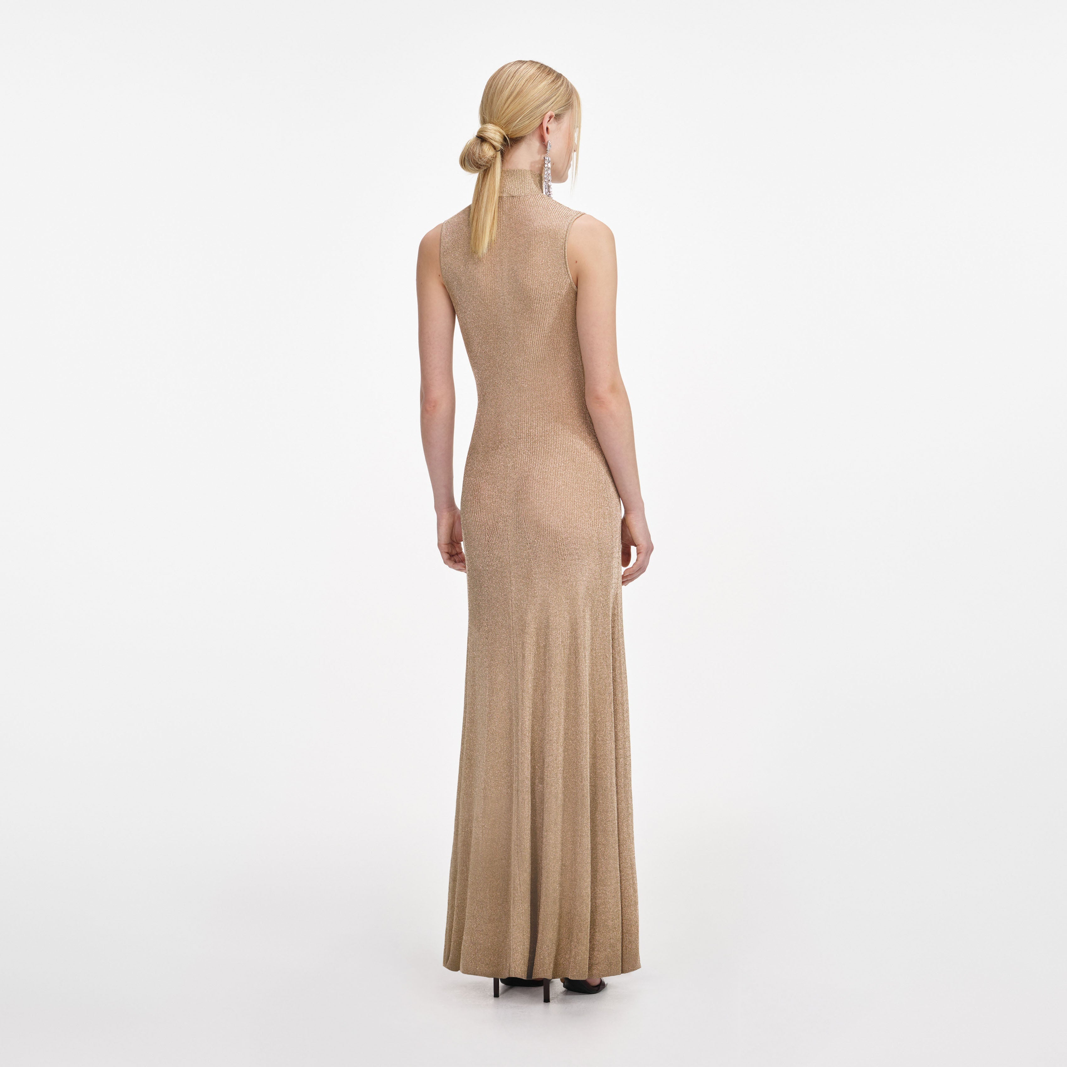Gold Lurex Knit Maxi Dress