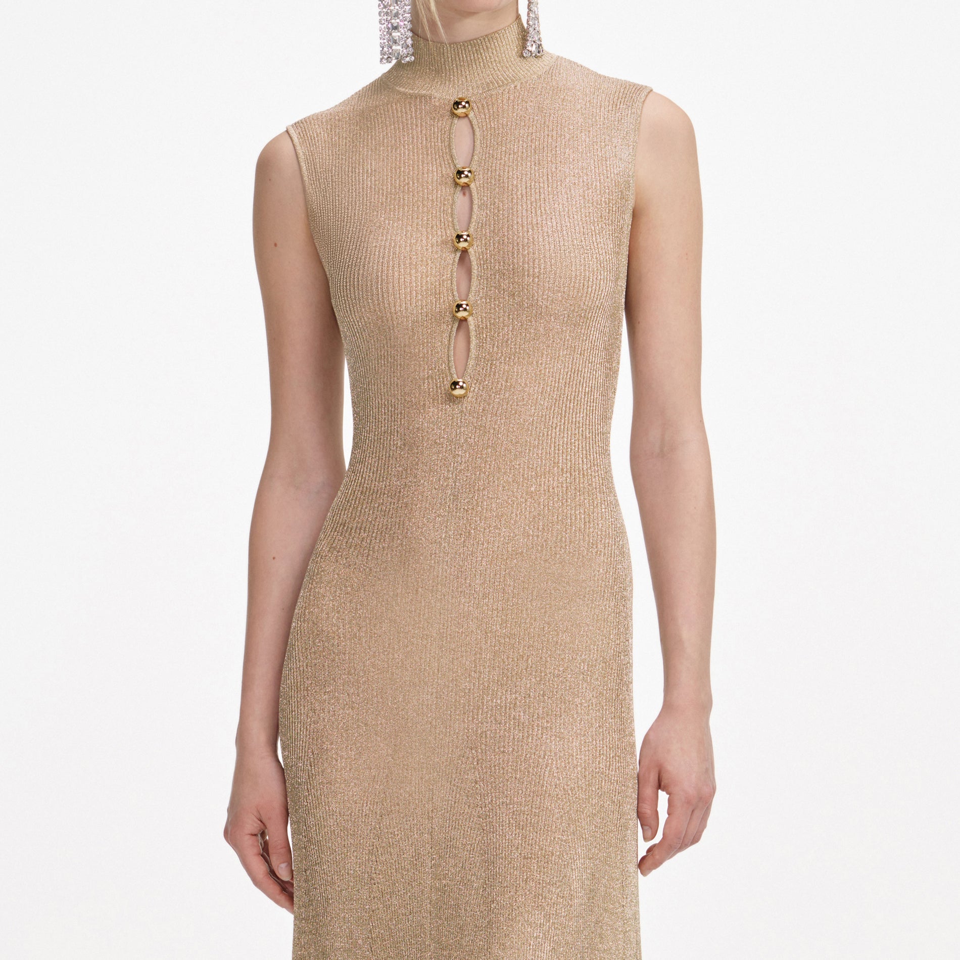 Gold Lurex Knit Maxi Dress