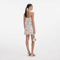 White Lace Bow Mini Dress