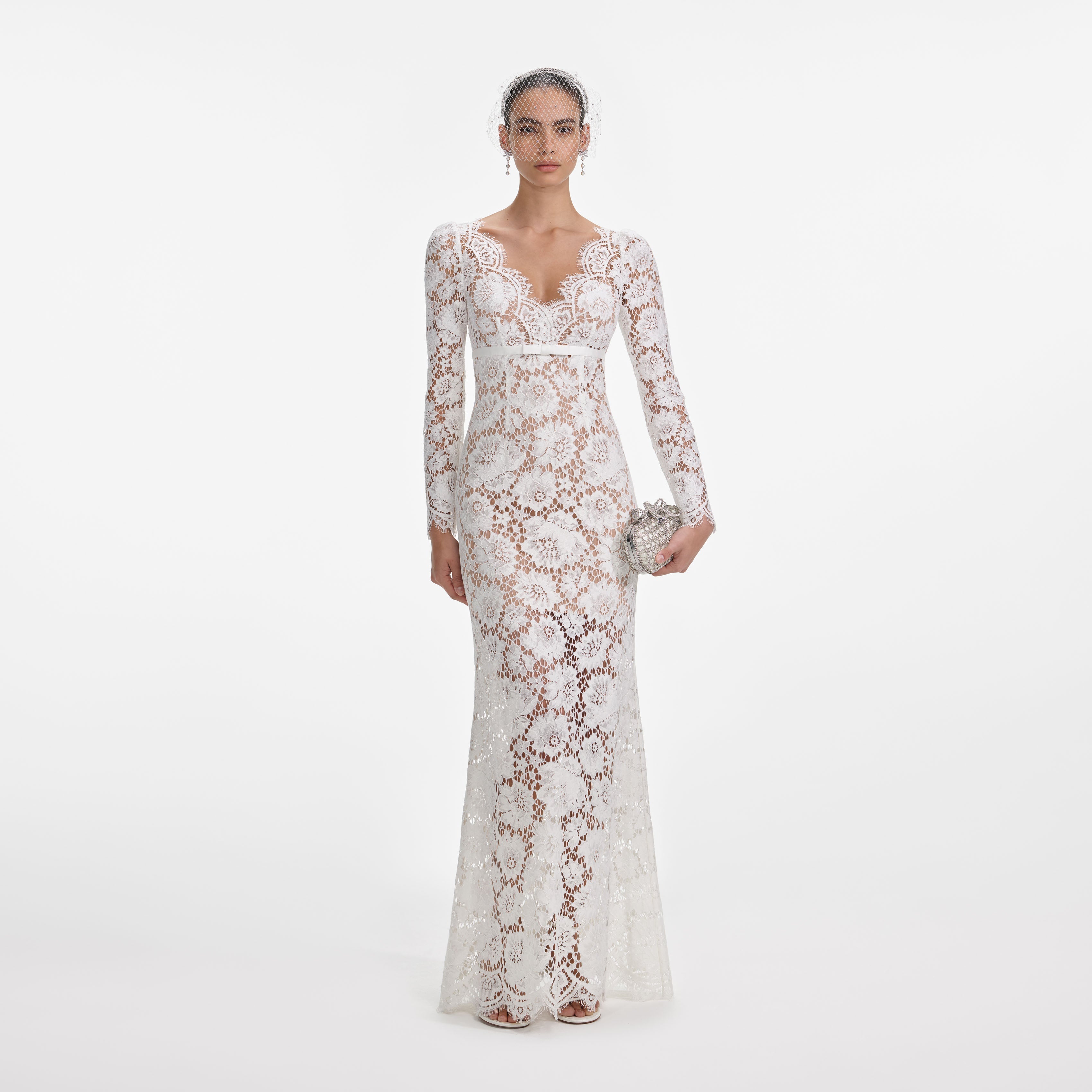 White Floral Lace Maxi Dress self-portrait-EU White Floral Lace Maxi Dress self-portrait-EU