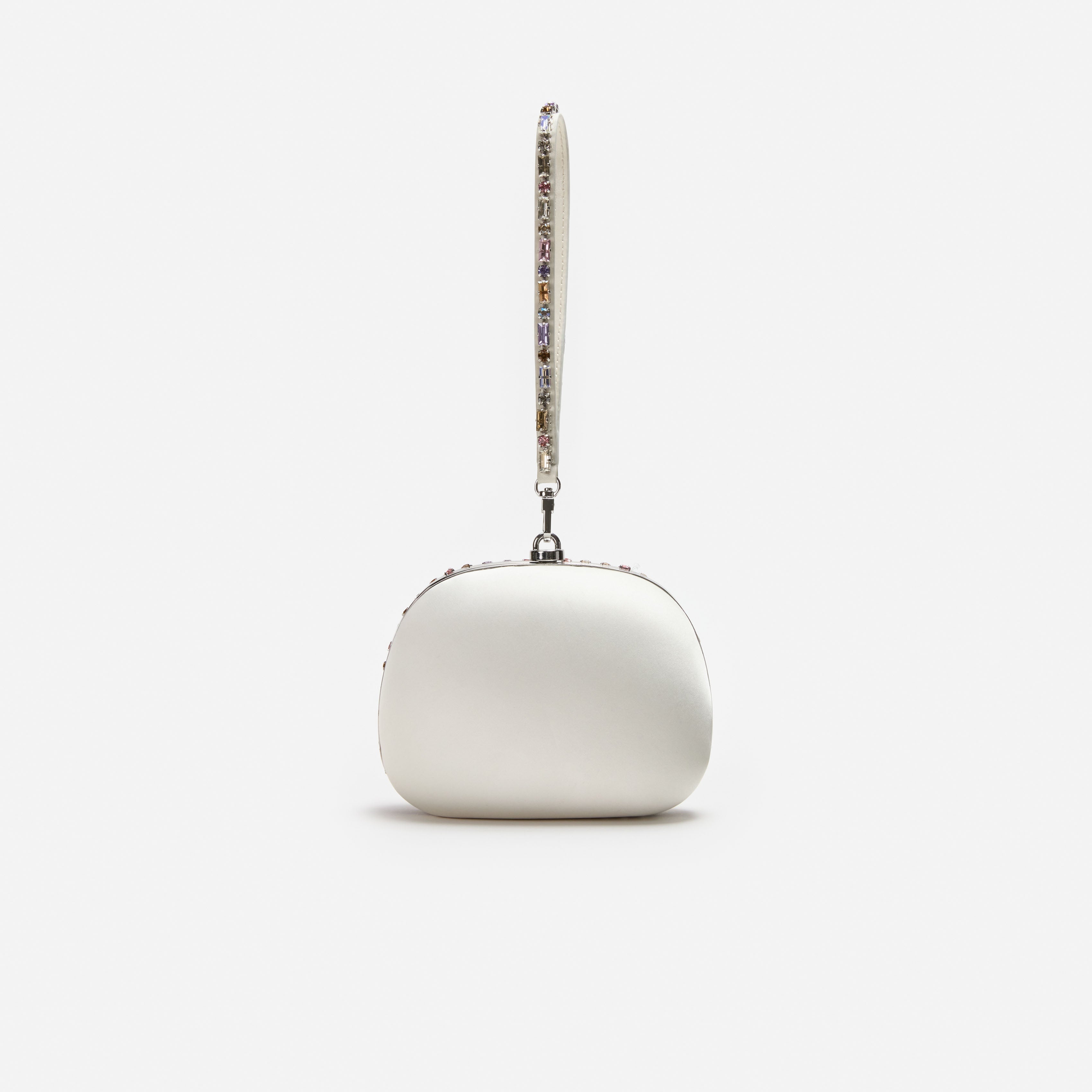 Multi Crystal Top Handle Clutch Bag