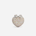 Multi Crystal Heart Clutch Bag