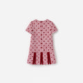 Burgundy Polka Dot Boucle Dress