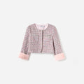 Pink Boucle Fur Jacket