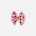 Burgundy Polka Dot Boucle Hair Bow
