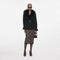 Black Denim Fur Collar Jacket