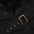 Black Denim Fur Collar Jacket