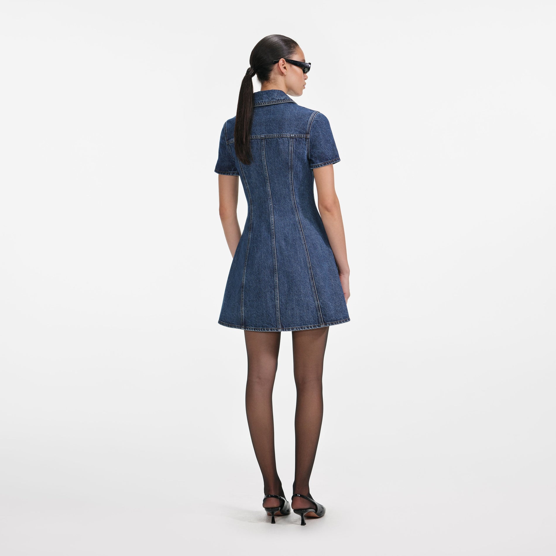 Denim Collared Mini Dress