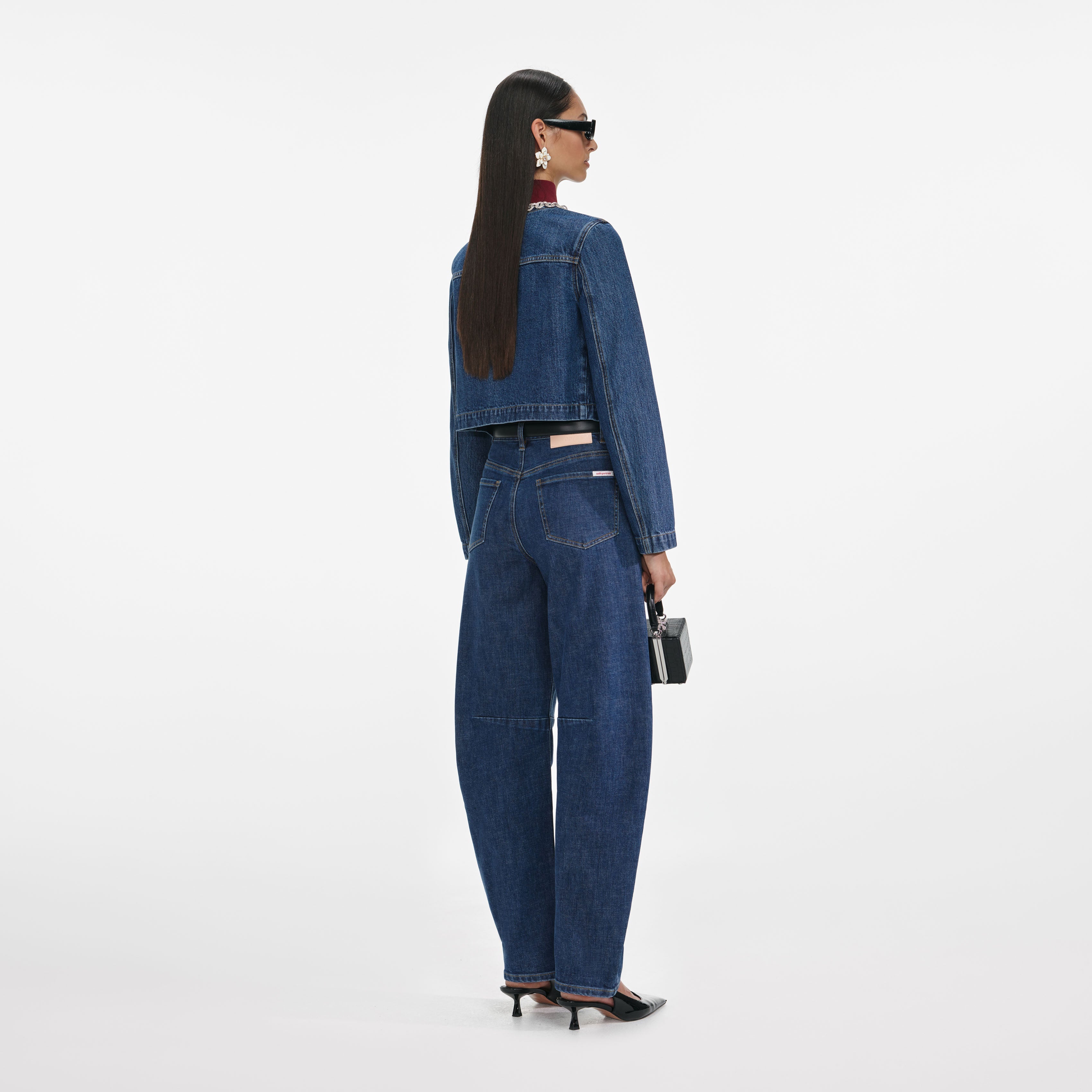 Crystal Trim Denim Jacket