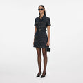 Indigo Denim Crystal Trim Mini Dress