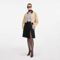 Beige Denim Cropped Jacket