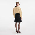 Beige Denim Cropped Jacket