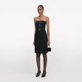 Black Denim Bandeau Midi Dress