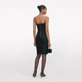 Black Denim Bandeau Midi Dress