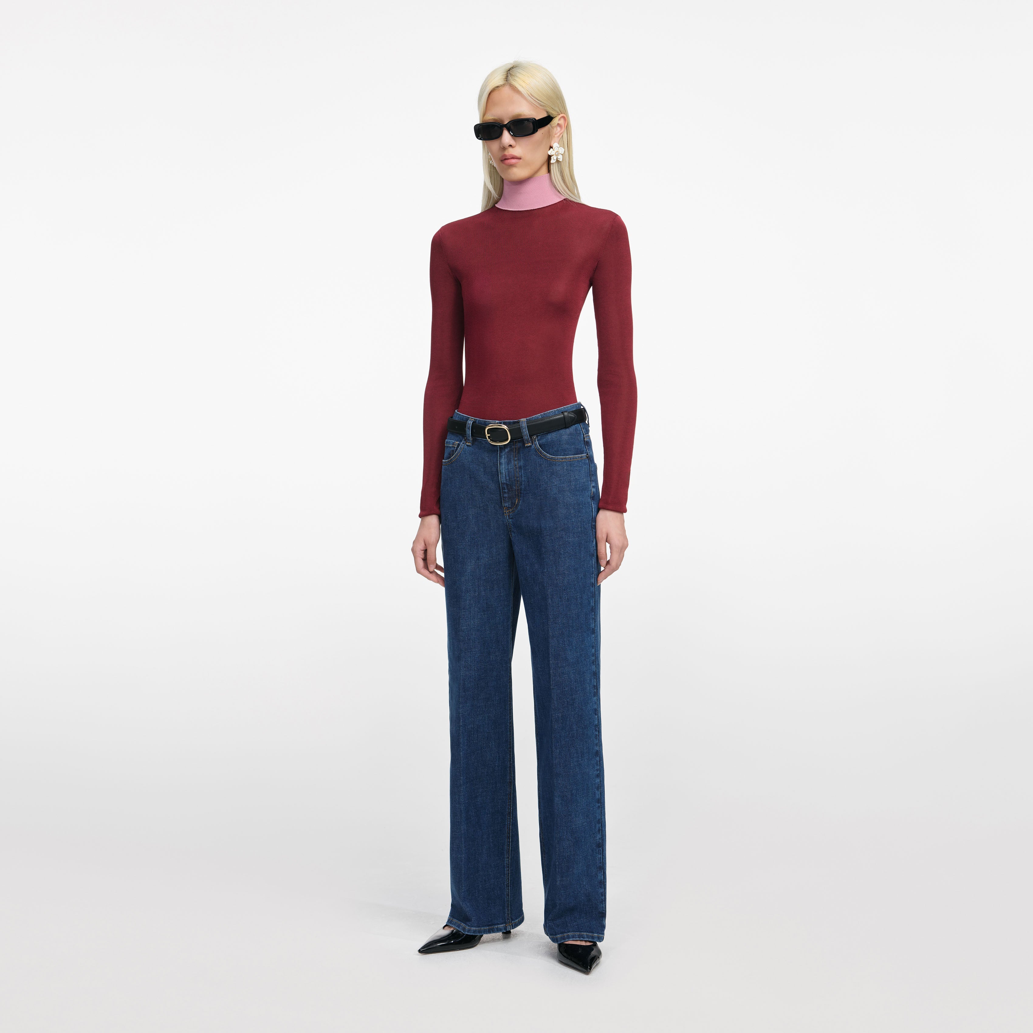 Blue Straight Leg Jeans