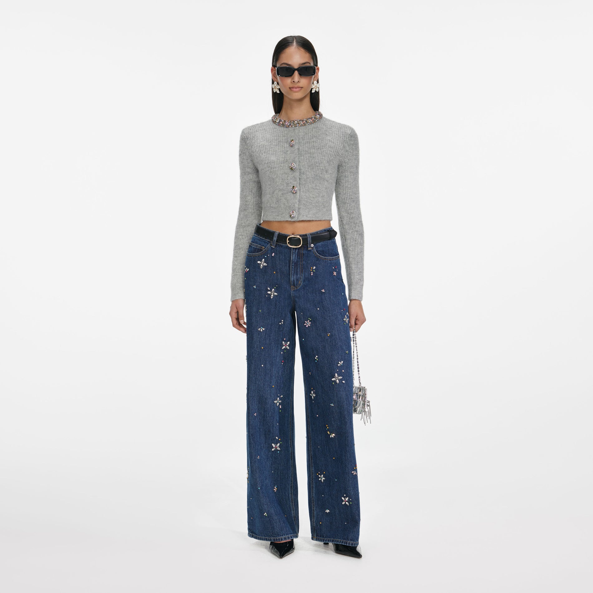 Grey Alpaca Knit Cardigan