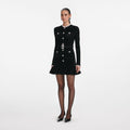 Black Chenille Knit Mini Dress