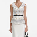 Check Boucle Midi Dress