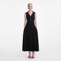 Black Ribbed Knit Midi Dress