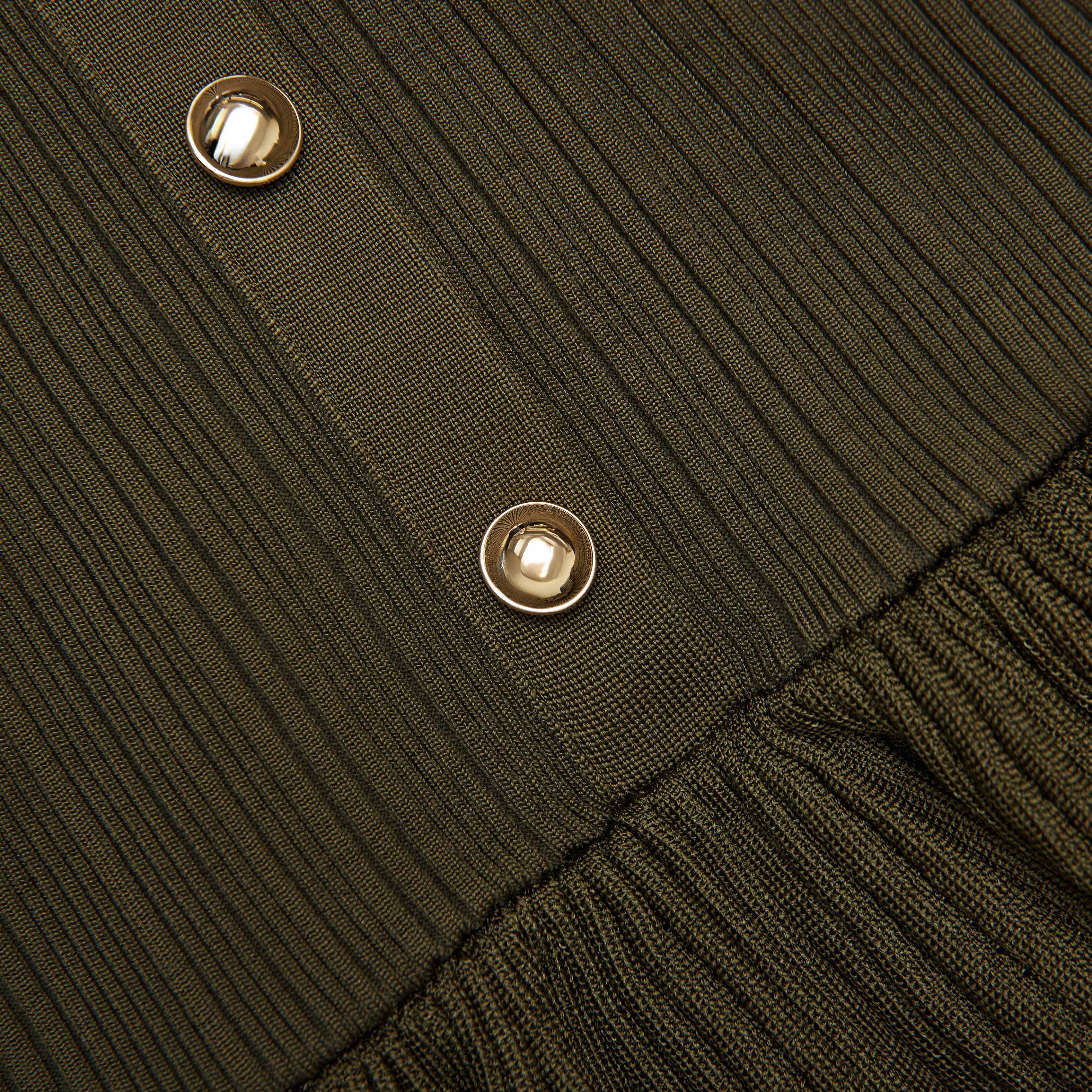 Khaki Bandeau Knit Midi Dress