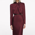 Burgundy Satin Maxi Dress