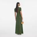 Khaki Lurex Knit Maxi Dress